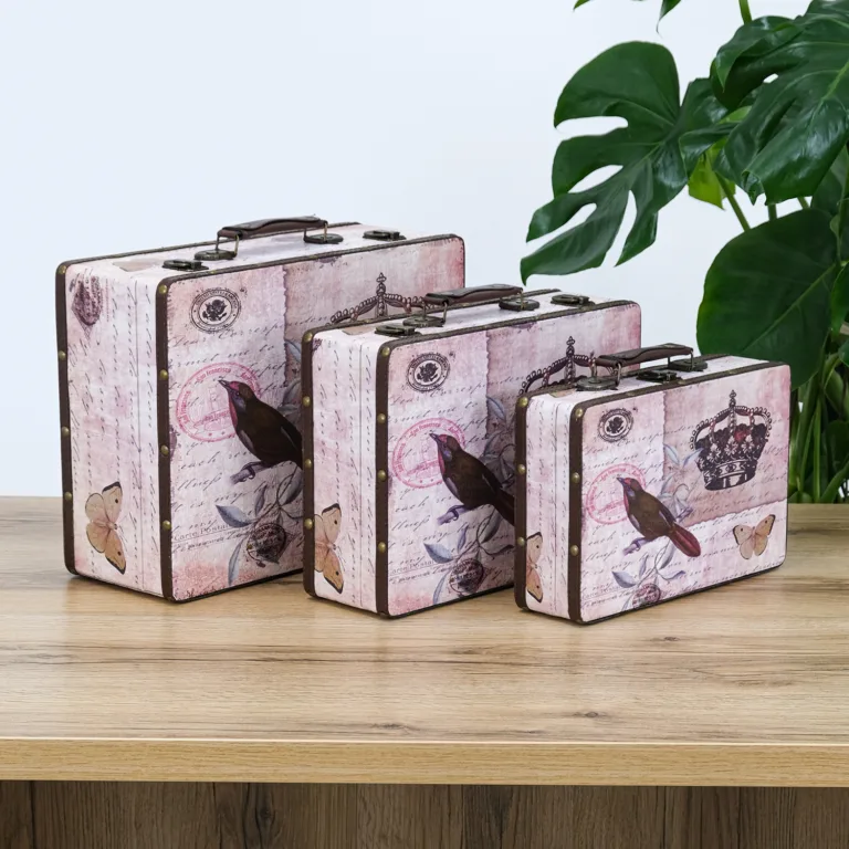 Набір 3х прямокутних скринь екошкіра Шеббі Шик 40*30*14 см SH31204-443