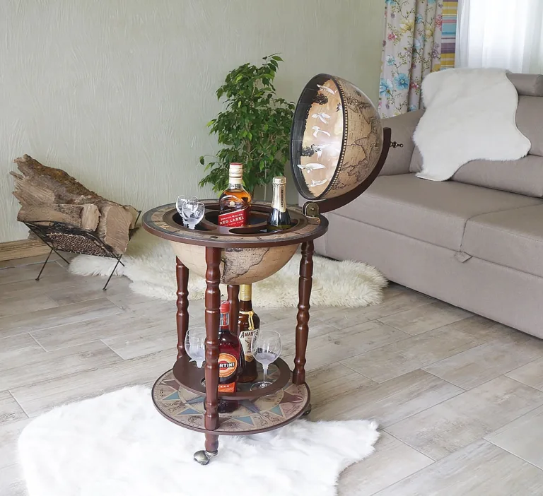 Глобус бар підлоговий Зодіак кремовий сфера 33 см 33001N