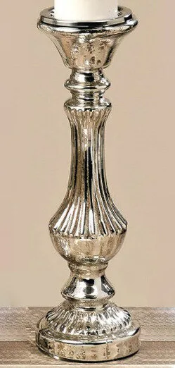 Подсвечник Yara серебряное стекло h31см 4109200