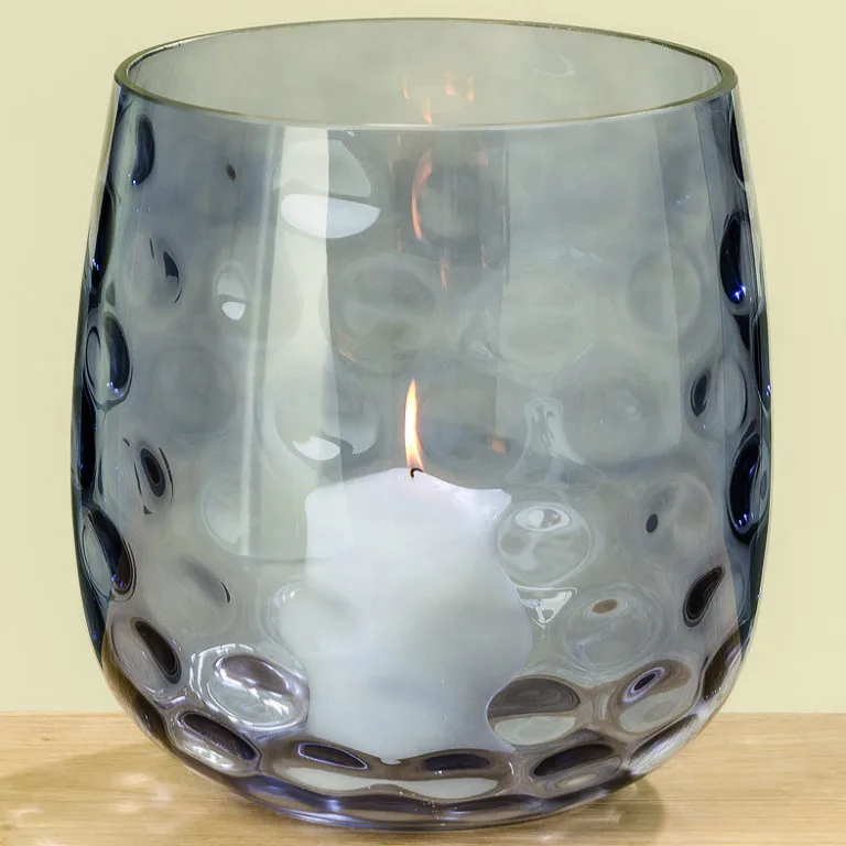 Подсвечник Индиго синее стекло h20см 1008849