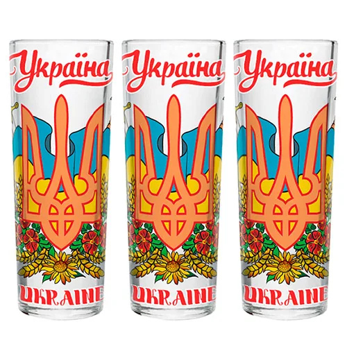 Набір високих чарок 3шт Україна 50мл GP-UK-WG-995