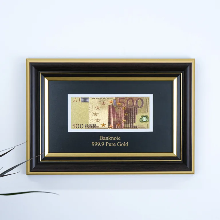 Панно з купюрою 500 EUR (євро) у золотому виконанні 33*23 см &ndash; гармонійне поєднання стилю і статусу ГП60081
