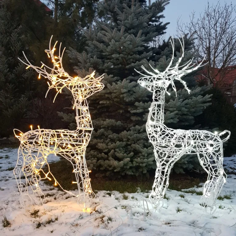 Олень новорічний 120 см LED гірлянда 100 лампочок 220219