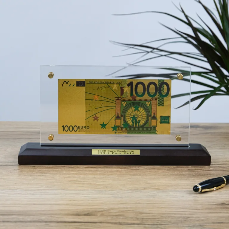 Екстравагантна купюра 1000 EUR (євро) з покриттям під золото 28*14*6 см &ndash; ідея для колекціонера ГП600073