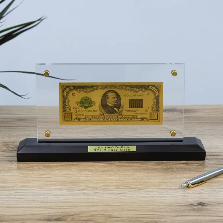 Рідкісна банкнота 1000 USD (долар) із золотим покриттям 28*14*6 см &ndash; ексклюзив для знавців ГП600074