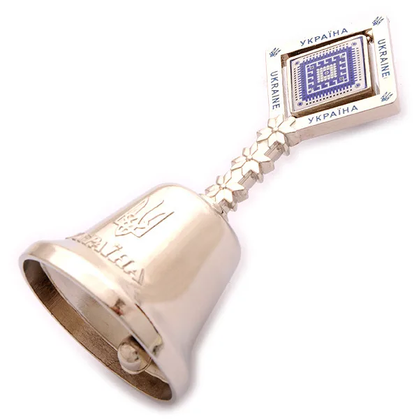 Дзвіночок металевий Вишиванка синя 9*4.5 см GP-UK-B-516-1