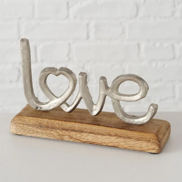 Декоративний напис Love метал дерево 18*11*5 см 2005696-1