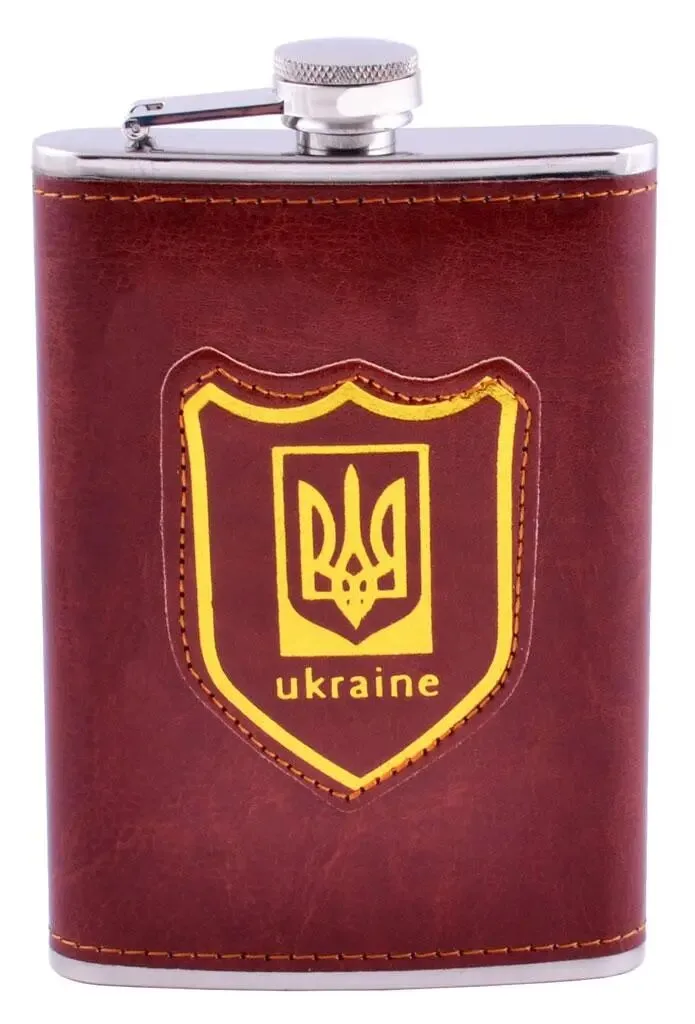 Фляга обтягнута шкірою Ukraine 270 мл UKR-5