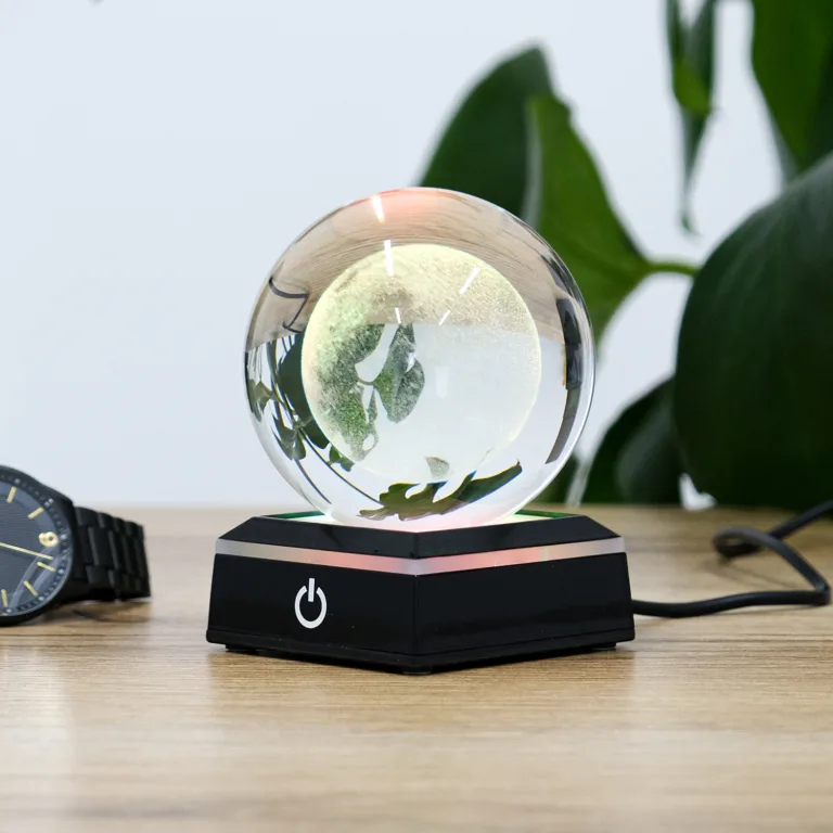 3D Лазерна кришталева сфера Місяць з LED підсвічуванням та USB 14*5 см MH-Q0199-3-8D