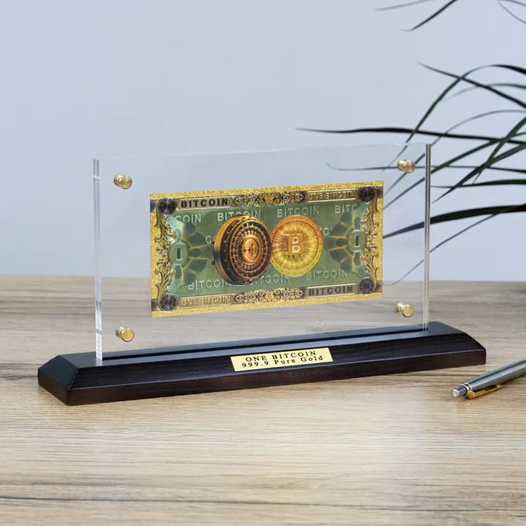 Подарункова банкнота ONE BITCOIN з золотим блиском &ndash; унікальний сувенір для криптоентузіаста ГП600076